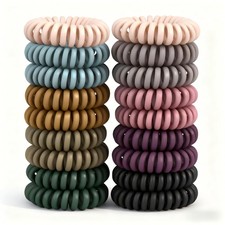 Spiral Hair Ties  18 Count  Vintage Matte Color  No Crease  For Women  Kids