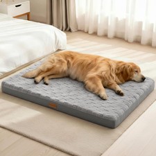 Orthopedic XL Dog Bed 42x28 Waterproof Egg Crate Foam Removable Cover Grey