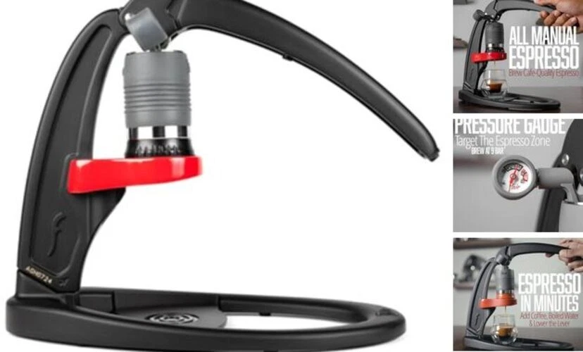 UPDATED Espresso Maker - Classic: All manual lever espresso Solo Black and Red