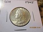 1945 WASHINGTON QUARTER GEM         AN