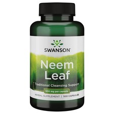 Swanson Neem Leaf 500 mg 100 Capsules - Wellness Support Non  GMO Clean Formula