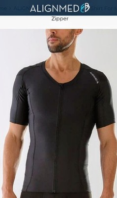 XXL ALIGNMED Posture Shirt 2.0 Zip Posture Support Compression Mens 2XL Black