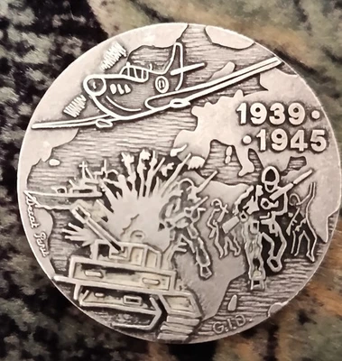 1939 1945 char Tigre GI Spitfire Navy Afrique Europe Médaille DUCAT GID 1980 - Photo 1/2