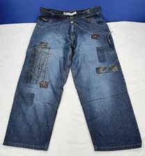 PACO Jeans Men  s Sz 42x33 Embroidered Baggy Loose Y2K Hip Hop Skater