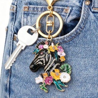 Unique Animal Keychain with Flower Design Perfect Gift for Friend and Family