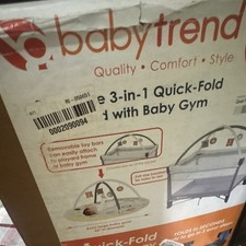 Baby Trend Play Suite 3-in-1 Quick-Fold Playard, Portable Foldable, Gray/White