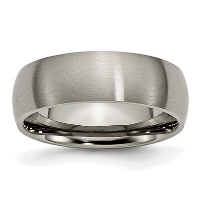Titanium 7mm Brushed Mens Wedding Ring Band Size 9