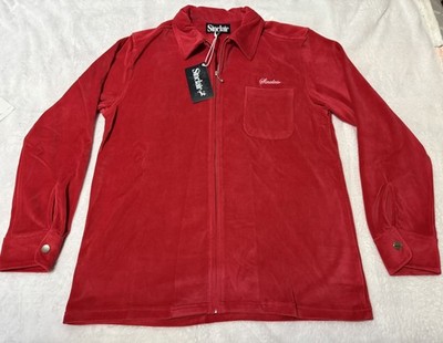 Sinclair Global Velour Zip Red Shirt Large $200 Retail
