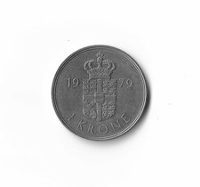 1979 Denmark - 1 Krone - 198 - Copper Nickel - 6.8g