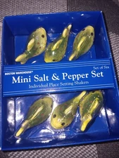 Boston Warehouse Mini Salt And Pepper Set Green Fish