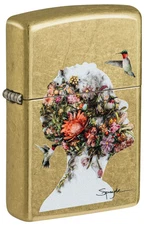 Zippo Steven Spazuk Blends Flora and Fauna Street Brass Color Image 46747