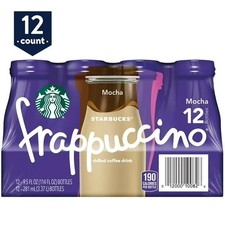 Starbucks Frappuccino Mocha Iced Coffee Drink, 9.5 fl oz 12 Pack Bottles