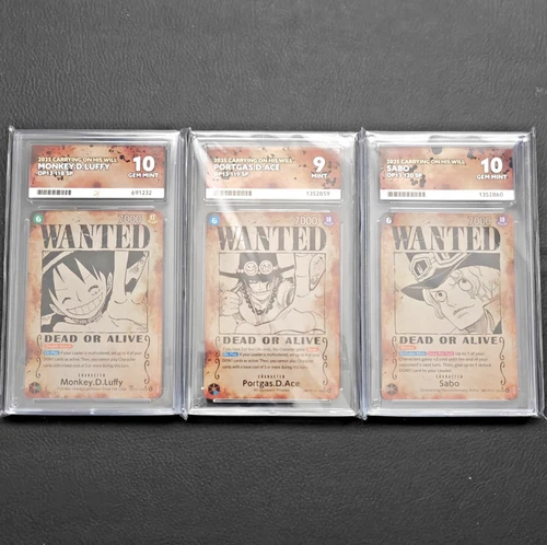 One Piece Wanted Poster SP Luffy, Ace (Error), Sabo OP13 118 119 120 - ACE 10 /9