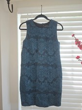 Robert Rodriguez Cocktail Dress Teal Green Lace Sleeveless Sheath Party Sz 4