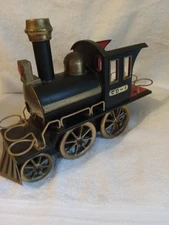 Vtg. Metal Train Music Box Works, 9x12 in.