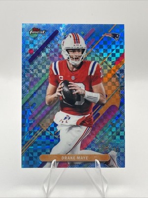 2025 Topps Finest NFL Drake Maye Rare Blue X-Fractor /49 #243 NE Patriots