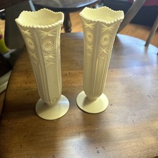 VINTAGE 1950S REGALINE Set USA  8" PLASTIC Flower VASES 263 Pair 2 MCM  Retro