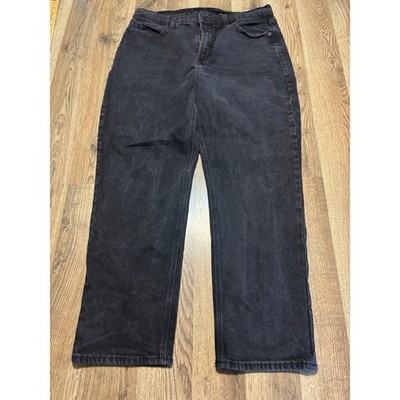 Old Navy Sky-Hi Straight Jeans Womens 14 Black Denim High Rise Pockets Excellent