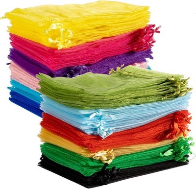 120 bolsas de organza multicolor de 4x6 pulgadas, pequeñas bolsitas para joyería