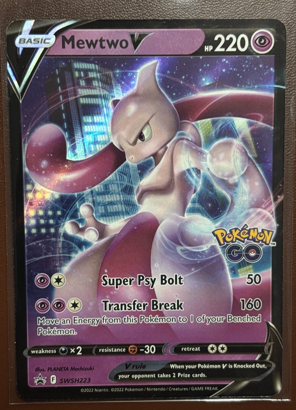 Pokemon GO - Mewtwo V - SWSH223 Promo - Holo - NM/M