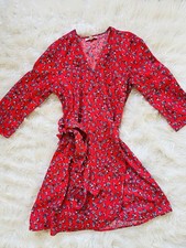 Dancing Leopard Floral Wrap Dress UK 8 RRP £55 Y2K 90s Cottagecore Summer Ditzy