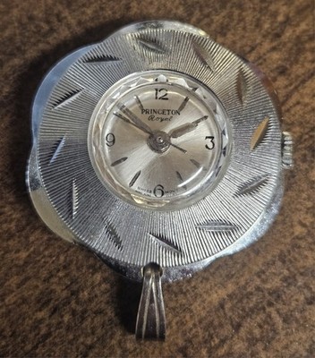 PRINCETON ROYAL vintage mechanical pendant watch - Silver tone
