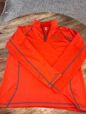 Under Armour Youth XL 1/4 Zip Long Sleeve Orange Loose Fit Pullover