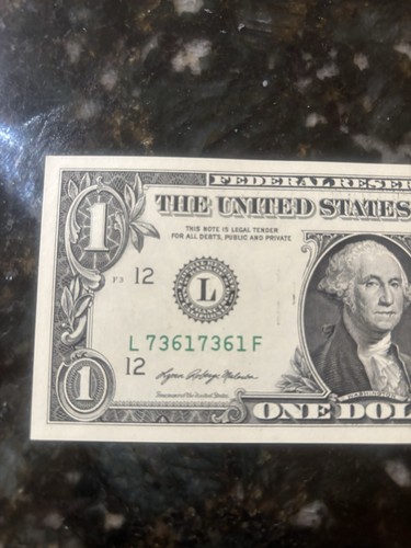 $1 Dollar Bill 2021 Note Fancy Quad Serial Repeater. 73617361 - Picture 3 of 6