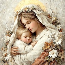 Wandbild Heilige Maria Jesuskind Vintage Shabby Deko Bild Wanddeko Wandfliese