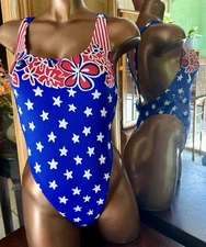 XS red, white and blue One Piece Thong Back By MaryAngel Boutique