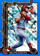 2025 Topps Holiday #H64 Alec Burleson Silver Glitter Holiday