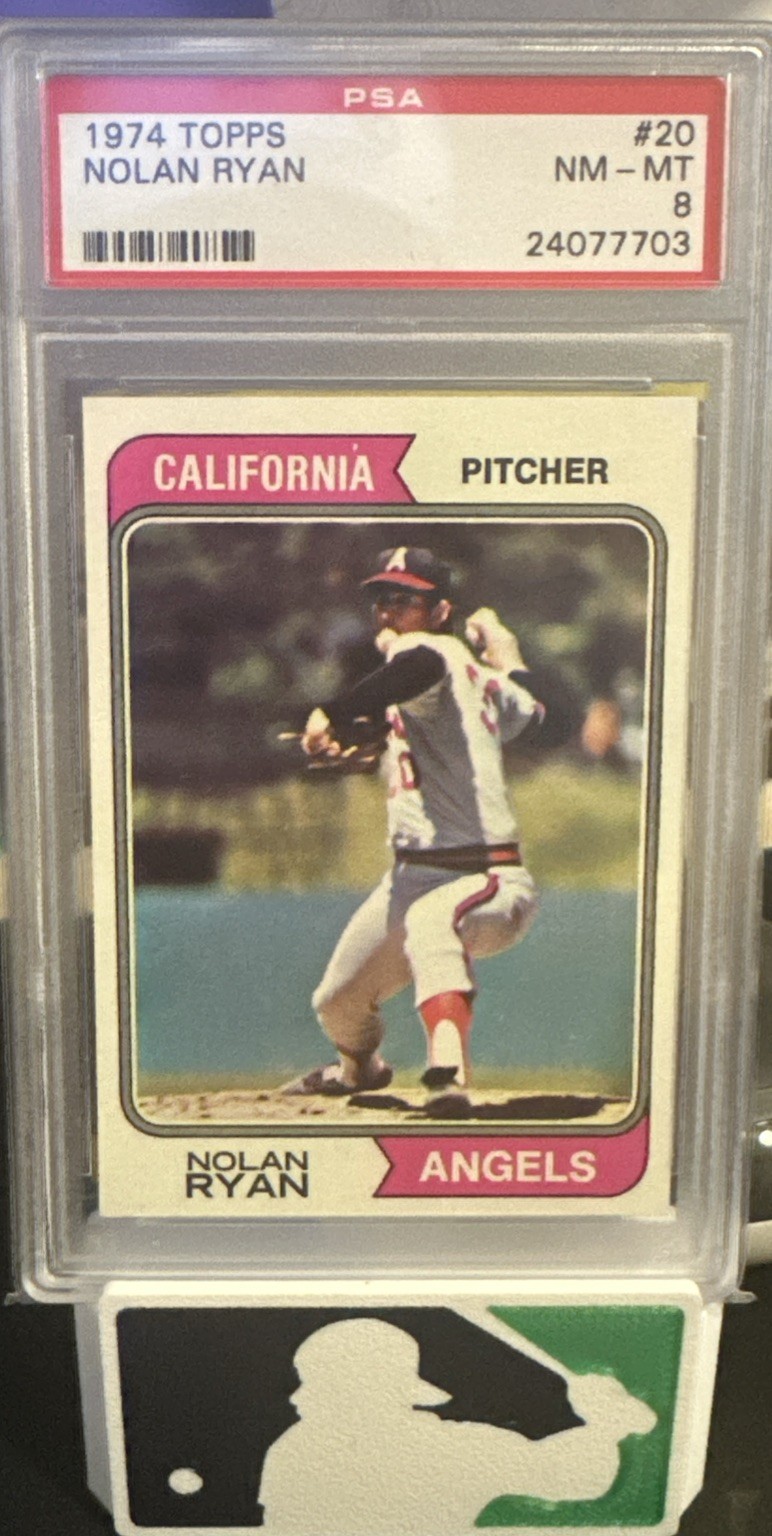 1974 TOPPS #20 NOLAN RYAN ANGELS HOF PSA 8