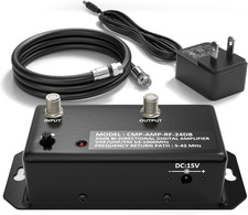 Antenna Amplifier Kit, Digital TV Signal Booster with Coax, Adjustable Gain, 24