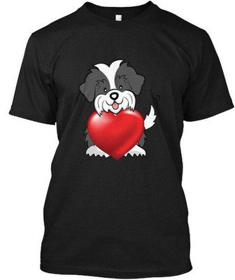 Shih Tzu Holding Heart T-Shirt Made in the USA Size S to 5XL
