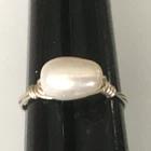 Vintage Ring tested 925 STERLING SILVER Size 8 Pearl Band Jewelry lot y