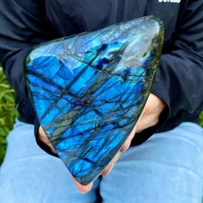 1.66LB Natural Labrador flash moonstone quartz crystal mineral specimen