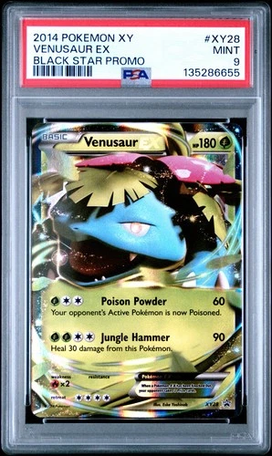 2014 POKEMON XY VENUSAUR EX #XY28 ULTRA RARE BLACK STAR PROMO HOLO PSA 9