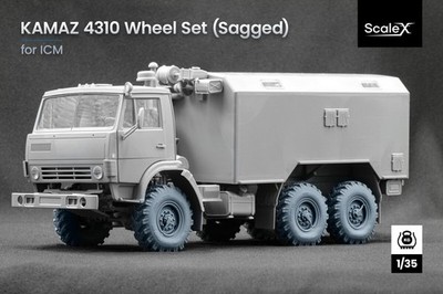 1/35 WM350008s Kamaz 4310 Sagged wheel set from ICM 3D Printed upgrade set