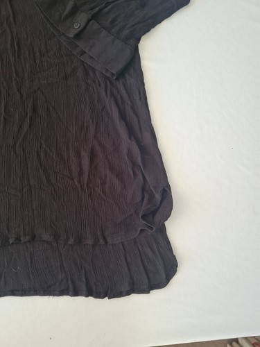 Ladies V Neck Top South Beach Size 10 Black Roll Tab Sleeve 732 - Picture 2 of 13