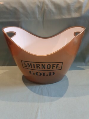 Smirn Off Gold Marken Hartplastik Griff Eisflasche Eimer Kühler Gold Selten