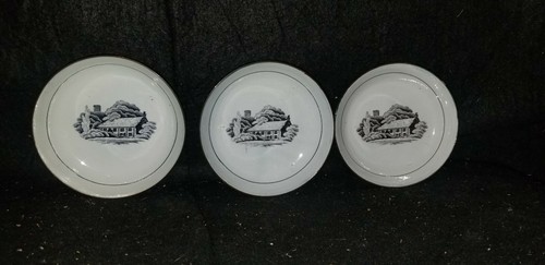 ANTIGUO JUEGO PARCIAL DE TÉ PLATILLO TAZA PARA NIÑOS STAFFORDSHIRE LEEDS NEGRO - Imagen 6 de 10