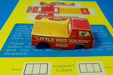 HO Slot Car AURORA AFX Tjet 500 PAPER Body Dodge Maverick Little Red Wagon Truck