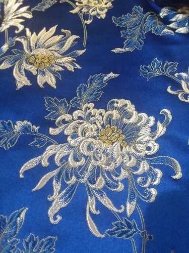 Traditional Chinese Silk Brocade Jacket, Handmade, Size SM/MED ,Royal Blue - Picture 2 of 10