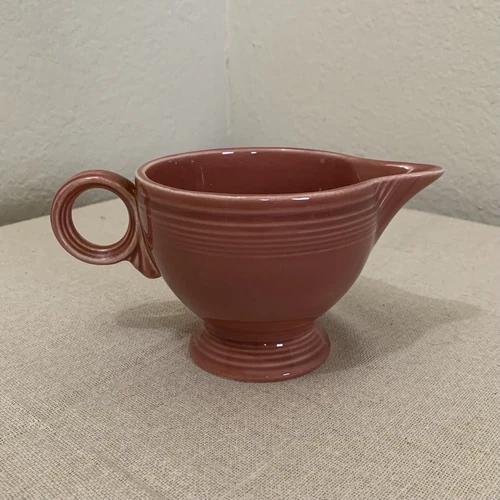 Fiestaware Ring Handle Creamer Rose Pink Vintage USA