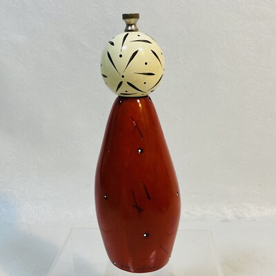 Signed William Bounds PepArt Red Wood Pepper Mill Grinder Robert Wilhelm DAMAGE