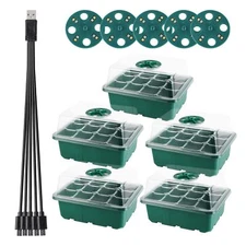 5PCs Seed Starter Trays with Grow Light Seed Growing Starting Germination Trays