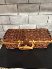 Vintage Wicker Basket Purse with Handles