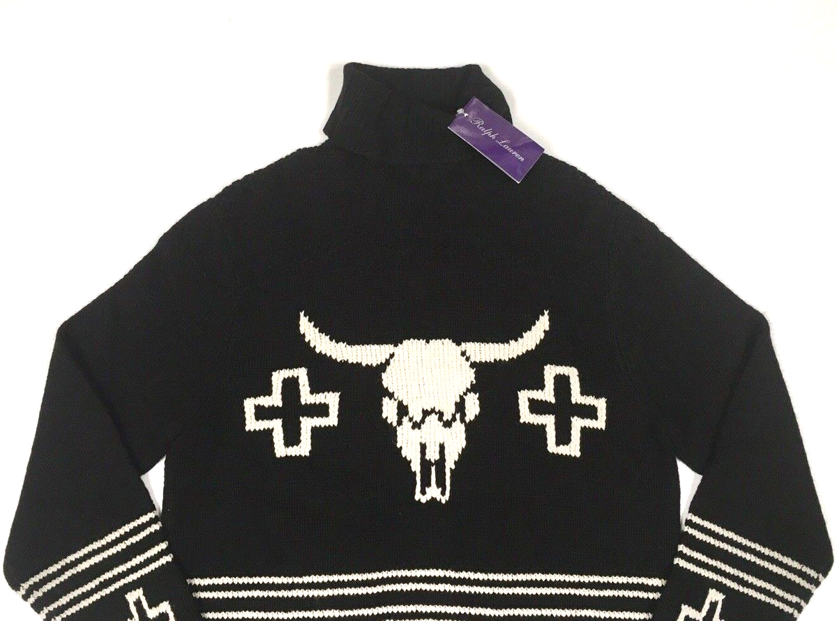Purple Label Ralph Lauren Cashmere Western Cowboy Steer Purple Label Ralph Lauren Cashmere Western Cowboy Steer
