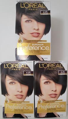 L'Oreal Paris Superior Preference #4 Dark Brown ~ 3 Boxes
