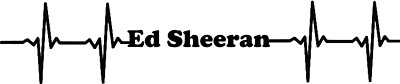 Ed Sheeran heartbeat heart beat vinyl decal  bumper sticker cd dvd